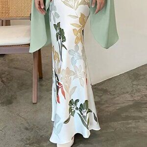 High Waisted Skinny Floral Printed Skirt | UOOZEE